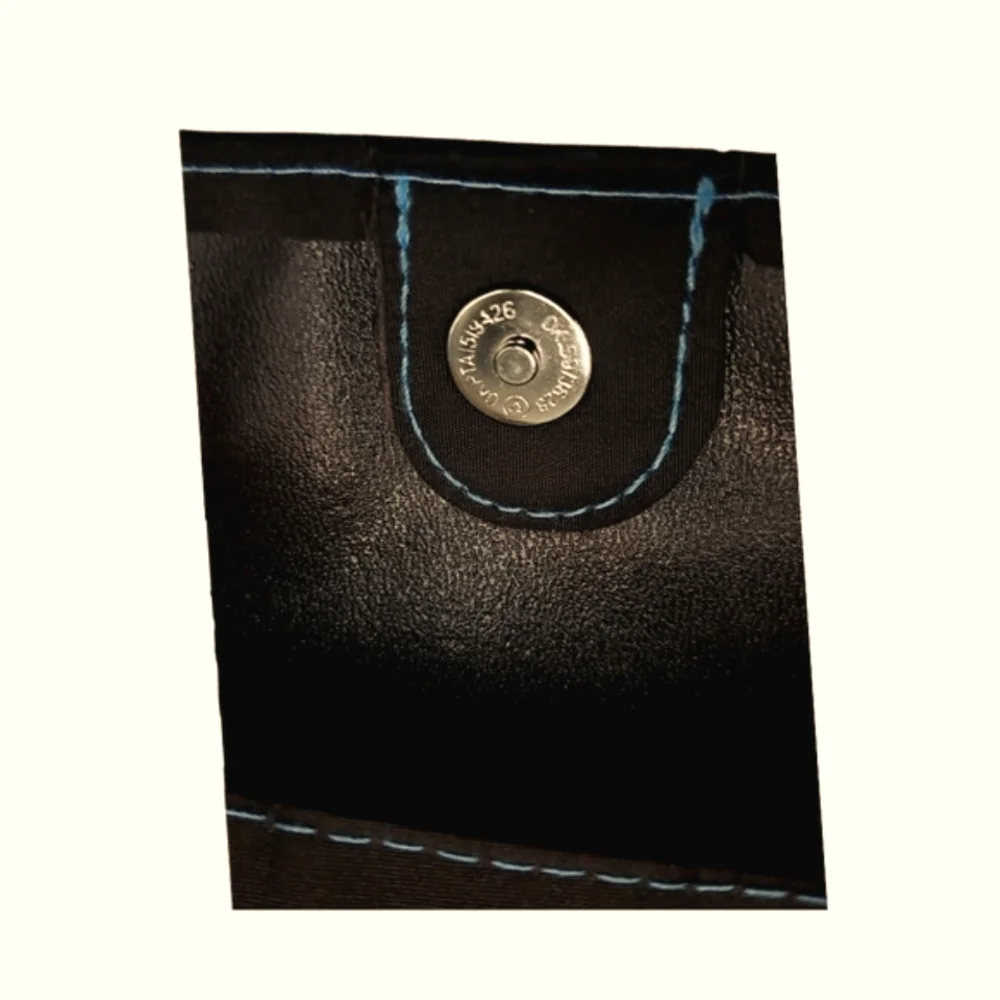 Brown Tote Bag w/ Blue Striped Handles